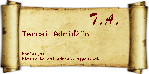 Tercsi Adrián névjegykártya